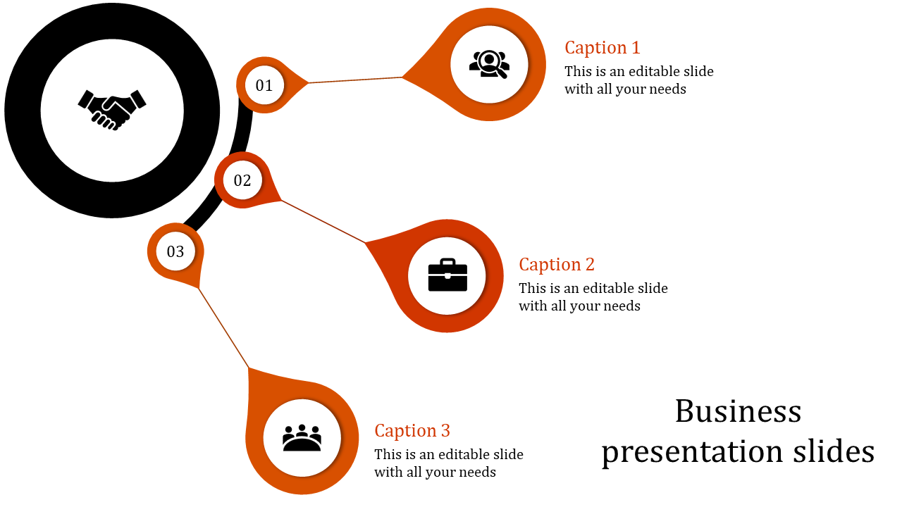 Magnificent Business PowerPoint Templates on Three Nodes